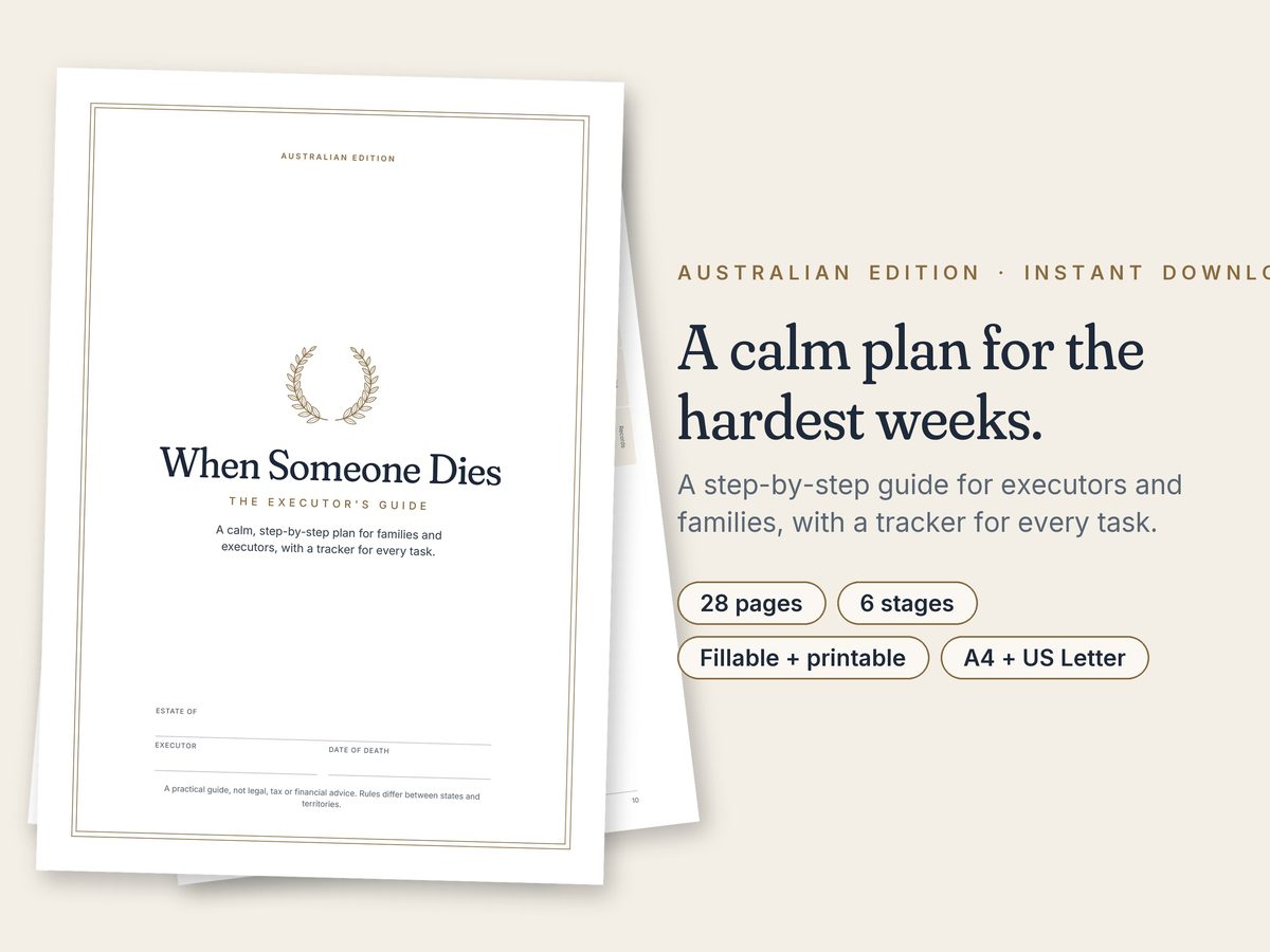 When Someone Dies: The Executor's Guide (Australia) pages