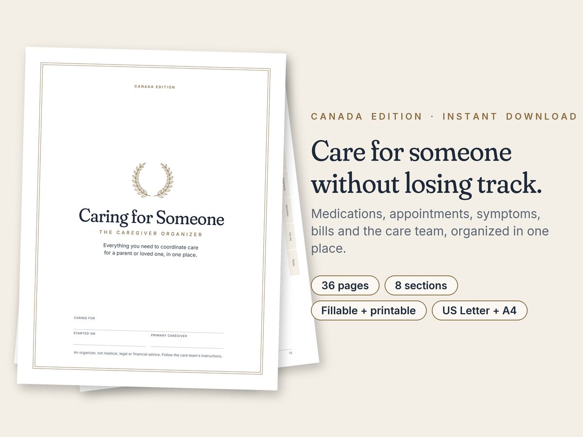 Caring for Someone: The Caregiver Organizer (Canada) pages