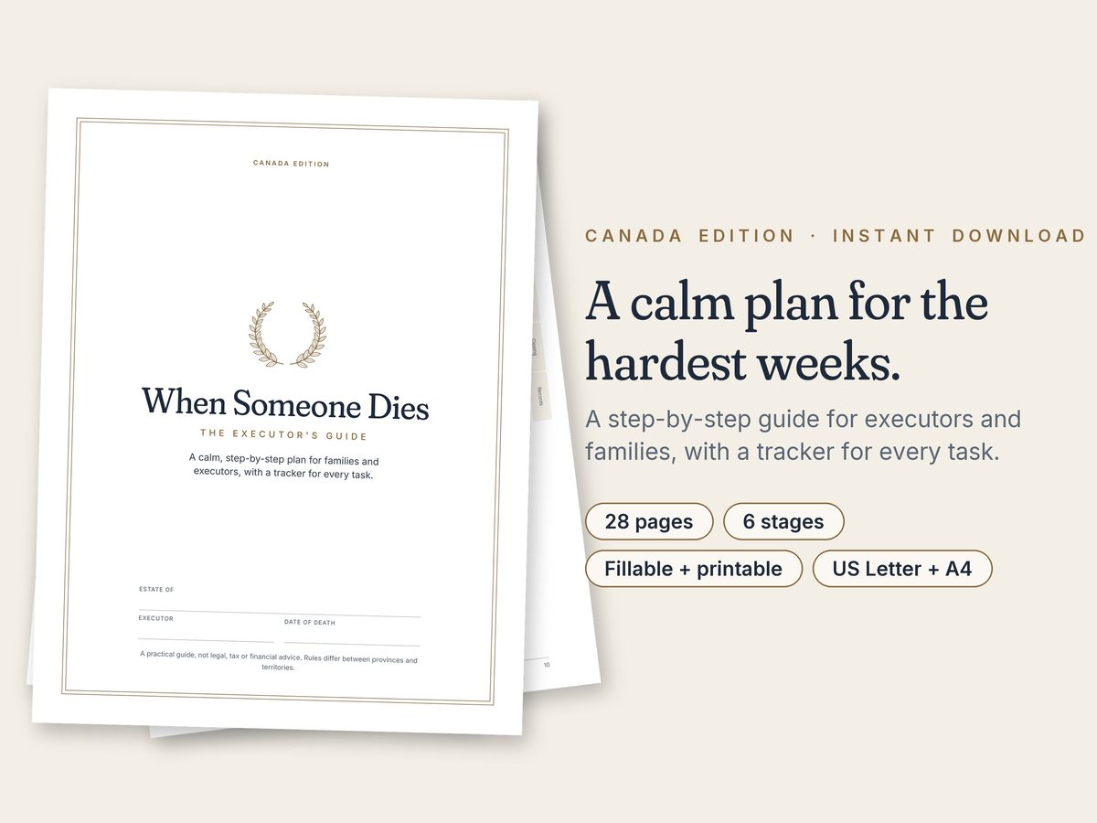 When Someone Dies: The Executor's Guide (Canada) pages
