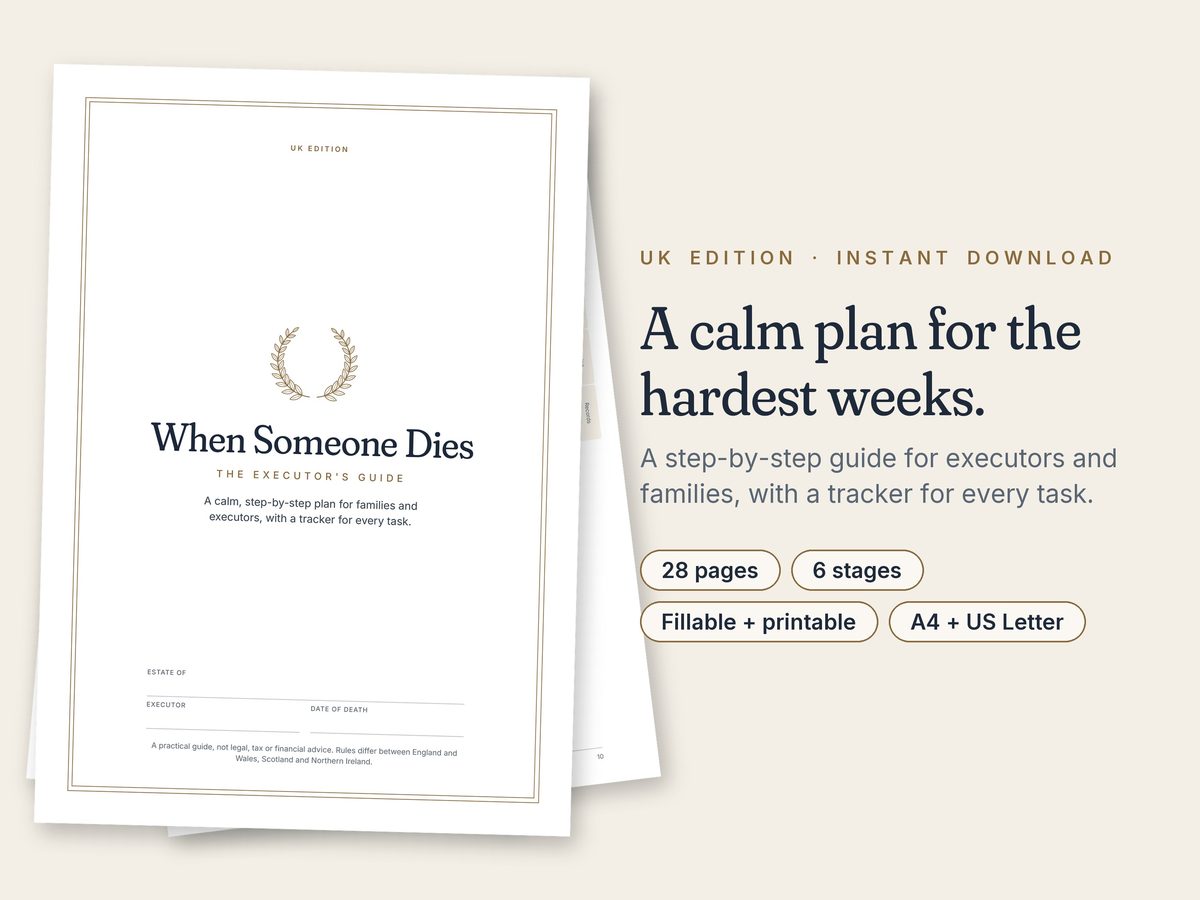 When Someone Dies: The Executor's Guide (UK) pages